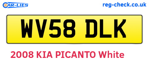 WV58DLK are the vehicle registration plates.