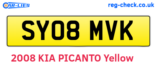 SY08MVK are the vehicle registration plates.