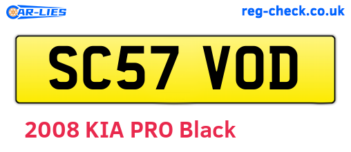 SC57VOD are the vehicle registration plates.
