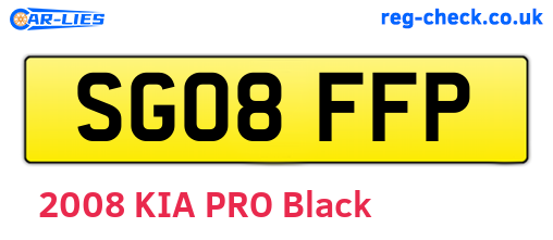 SG08FFP are the vehicle registration plates.