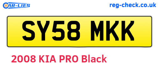 SY58MKK are the vehicle registration plates.