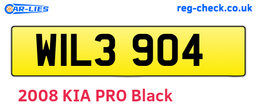 WIL3904 are the vehicle registration plates.