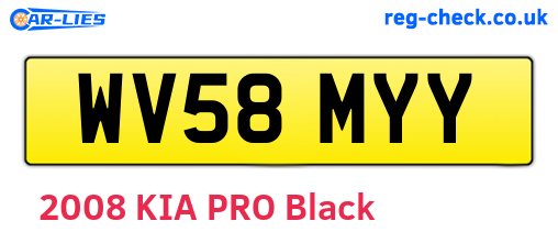 WV58MYY are the vehicle registration plates.