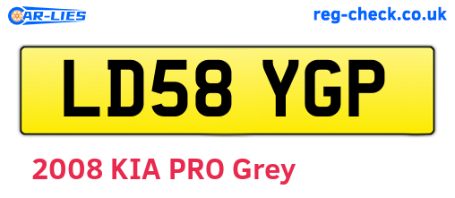 LD58YGP are the vehicle registration plates.