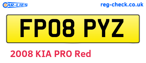 FP08PYZ are the vehicle registration plates.