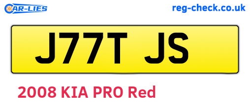 J77TJS are the vehicle registration plates.