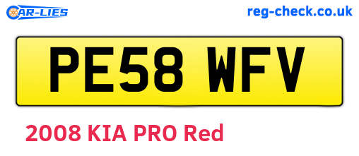 PE58WFV are the vehicle registration plates.