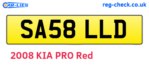 SA58LLD are the vehicle registration plates.