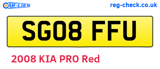 SG08FFU are the vehicle registration plates.
