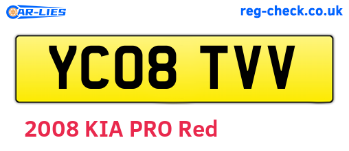 YC08TVV are the vehicle registration plates.