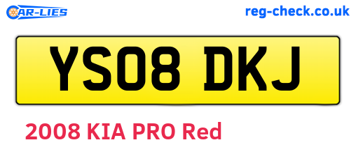 YS08DKJ are the vehicle registration plates.