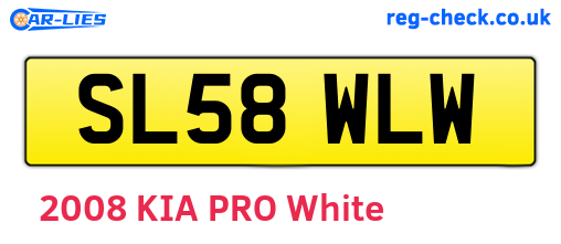 SL58WLW are the vehicle registration plates.