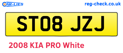 ST08JZJ are the vehicle registration plates.