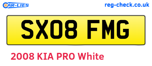 SX08FMG are the vehicle registration plates.