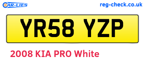 YR58YZP are the vehicle registration plates.