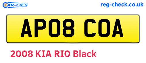 AP08COA are the vehicle registration plates.