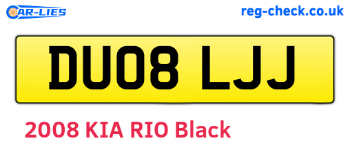 DU08LJJ are the vehicle registration plates.