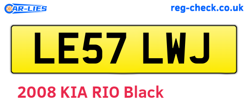 LE57LWJ are the vehicle registration plates.