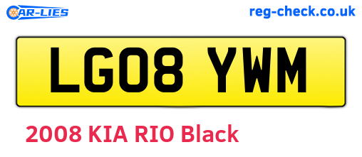 LG08YWM are the vehicle registration plates.