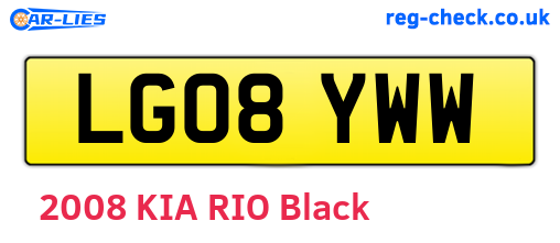 LG08YWW are the vehicle registration plates.