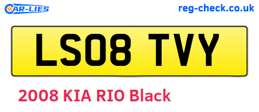 LS08TVY are the vehicle registration plates.