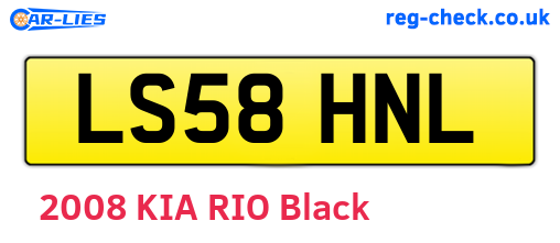 LS58HNL are the vehicle registration plates.