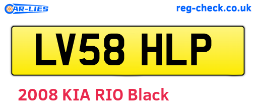LV58HLP are the vehicle registration plates.