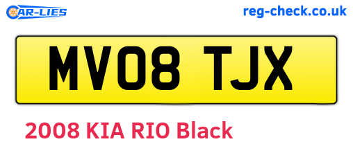 MV08TJX are the vehicle registration plates.