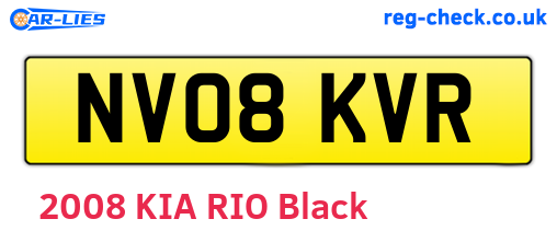 NV08KVR are the vehicle registration plates.