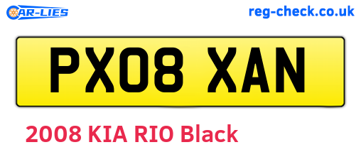 PX08XAN are the vehicle registration plates.