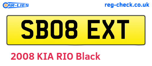 SB08EXT are the vehicle registration plates.
