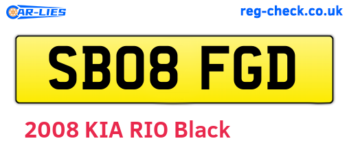 SB08FGD are the vehicle registration plates.