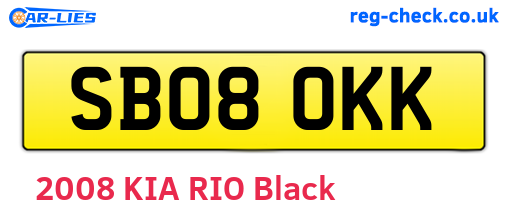 SB08OKK are the vehicle registration plates.