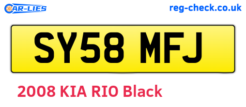 SY58MFJ are the vehicle registration plates.