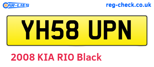 YH58UPN are the vehicle registration plates.