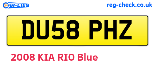 DU58PHZ are the vehicle registration plates.
