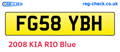 FG58YBH are the vehicle registration plates.