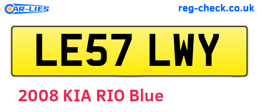LE57LWY are the vehicle registration plates.