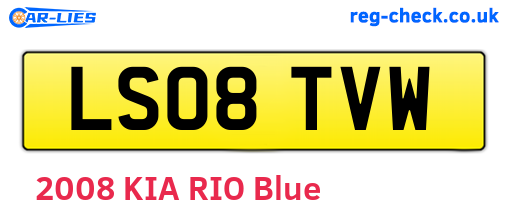 LS08TVW are the vehicle registration plates.