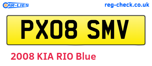 PX08SMV are the vehicle registration plates.
