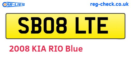 SB08LTE are the vehicle registration plates.