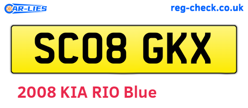 SC08GKX are the vehicle registration plates.