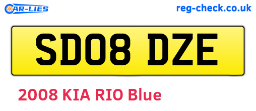 SD08DZE are the vehicle registration plates.