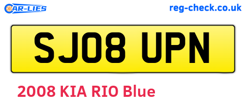 SJ08UPN are the vehicle registration plates.