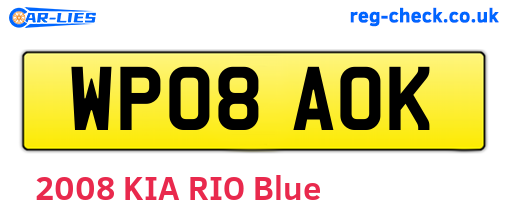 WP08AOK are the vehicle registration plates.