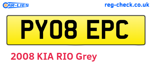 PY08EPC are the vehicle registration plates.