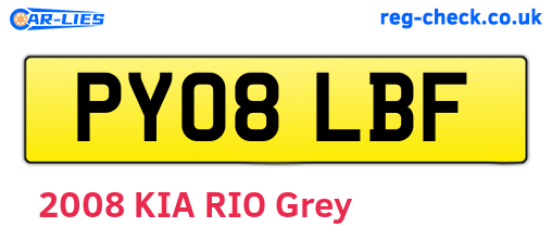 PY08LBF are the vehicle registration plates.