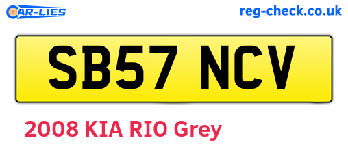 SB57NCV are the vehicle registration plates.