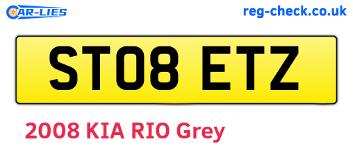 ST08ETZ are the vehicle registration plates.