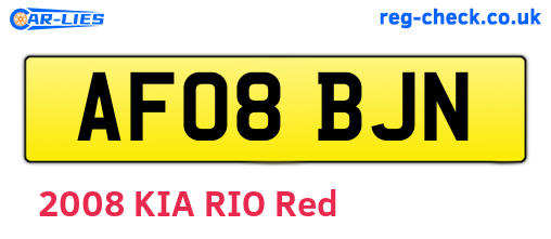 AF08BJN are the vehicle registration plates.